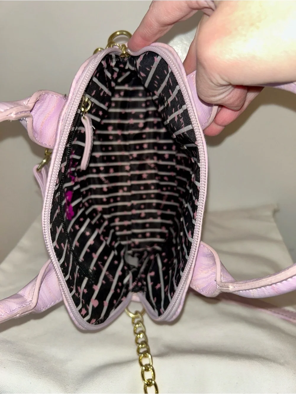 NWOT Betsey Johnson Luv Purple Gold Cat Purse Handbag Bag Designer Ani-mal - Picture 9 of 10